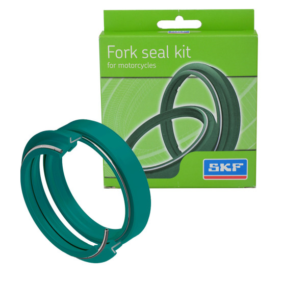 Joint spi de fourche + cache poussière SKF à doubles lèvres verts (haute protection) - Fourche SHOWA 48mm (ensemble pour un t..