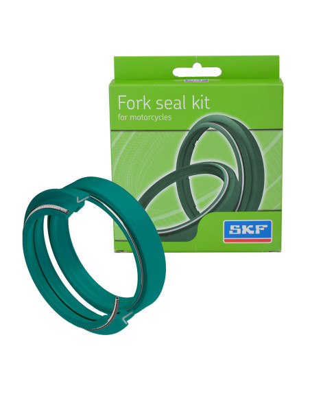 Joint spi de fourche + cache poussière SKF à doubles lèvres verts (haute protection) - Fourche SHOWA 48mm (ensemble pour un t..