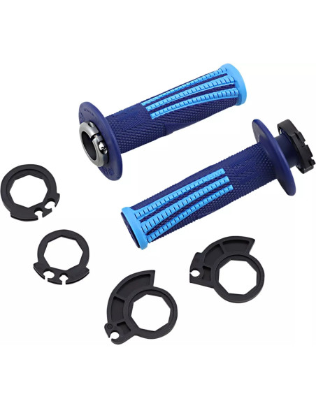 Poignées moto ODI V2 EMIG Lock-on PRO 2T/4T - Bleu/Bleu