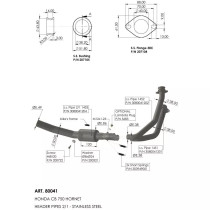 Collecteur d'échappement LEOVINCE HONDA HORNET 750 2023 Inox 2