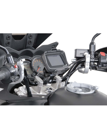 Support GPS SW-MOTECH antichoc pour guidon Ø 28 mm Gris