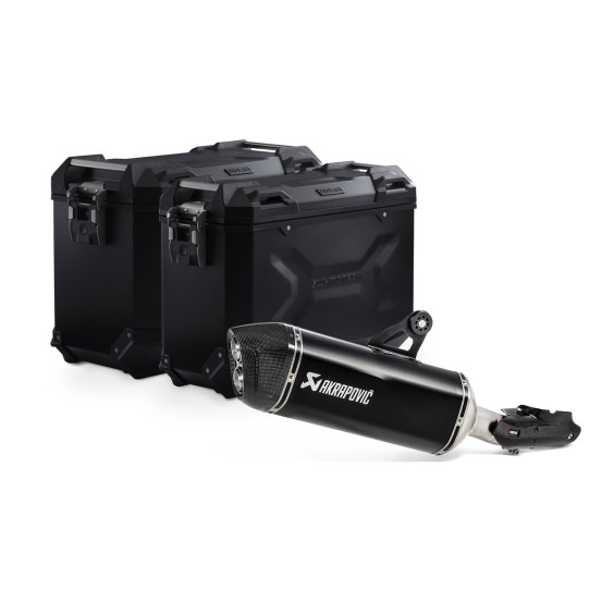 Kit valises SW-MOTECH TRAX ADV + silencieux Akrapovic BMW R 1250 GS - Adventure 2018 - Rallye 2021 Noir