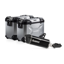 Kit valises SW-MOTECH TRAX ADV + silencieux Akrapovic BMW R 1250 GS - Adventure 2018 - Rallye 2021 Gris