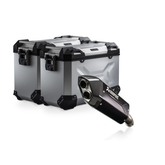 Kit valises en aluminium TRAX ADV + Akrapovic SW-MOTECH Argent 45 / 45 l BMW R 1300 GS 2023-2024