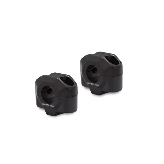 Réhausse de guidon Ø 22 mm SW-MOTECH 20 mm APRILIA - BMW - HONDA - KAWASAKI - KTM - MOTO GUZZI - SUZUKI - TRIUMPH - YAMAHA Noir