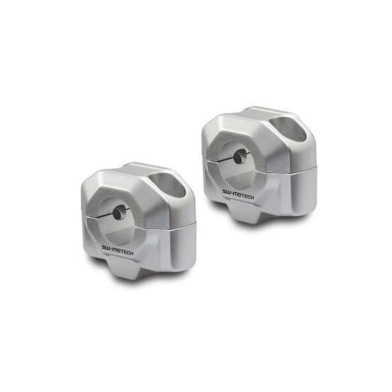 Rehausse de guidon Ø 22 mm SW-MOTECH 20 mm APRILIA - BMW - HONDA - KAWASAKI - KTM - MOTO GUZZI - SUZUKI - TRIUMPH - YAMAHA Gris