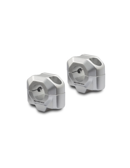Rehausse de guidon Ø 22 mm SW-MOTECH 20 mm APRILIA - BMW - HONDA - KAWASAKI - KTM - MOTO GUZZI - SUZUKI - TRIUMPH - YAMAHA Gris
