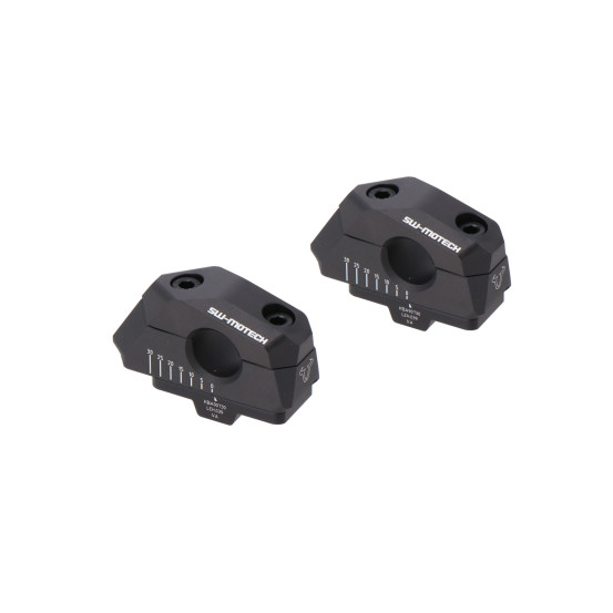 Réhausse de guidon Ø 22 mm SW-MOTECH 25 mm avec déport réglable 5 à 30 mm APRILIA - BMW - HONDA - KAWASAKI - KTM - MOTO GUZZI..