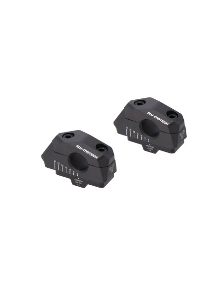 Réhausse de guidon Ø 22 mm SW-MOTECH 25 mm avec déport réglable 5 à 30 mm APRILIA - BMW - HONDA - KAWASAKI - KTM - MOTO GUZZI..
