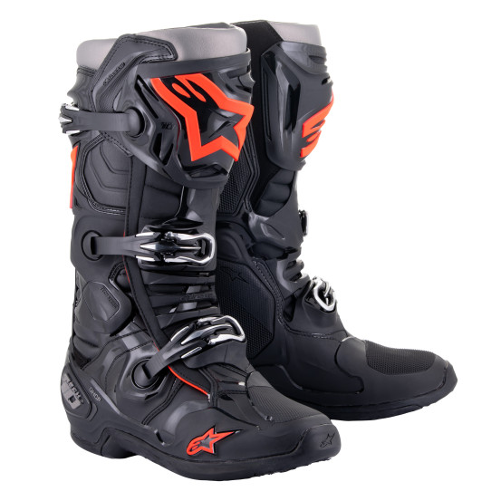 Bottes cross Alpinestars Tech 10 - Noir Rouge Fluo