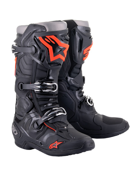 Bottes cross Alpinestars Tech 10 - Noir Rouge Fluo