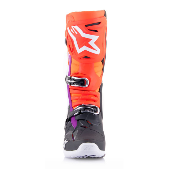 Bottes cross Alpinestars Tech 10 - Noir Rouge Fluo Orange Fluo Blanc