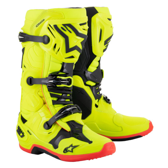 Bottes cross Alpinestars Tech 10 - Jaune Noir Rouge