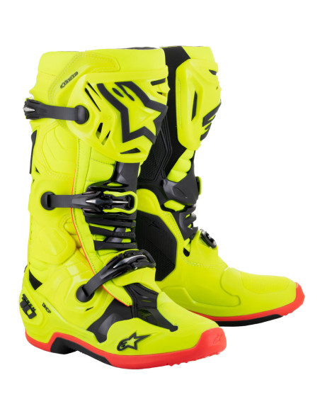 Bottes cross Alpinestars Tech 10 - Jaune Noir Rouge