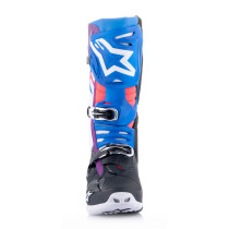 Bottes cross Alpinestars Tech 10 Supervented - Noir Enamel Bleu Violet Blanc 2