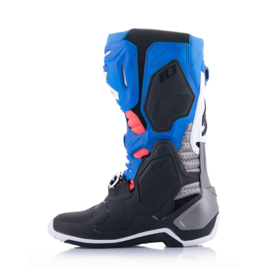 Bottes cross Alpinestars Tech 10 Supervented - Noir Enamel Bleu Violet Blanc