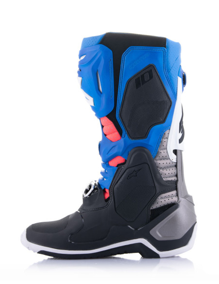 Bottes cross Alpinestars Tech 10 Supervented - Noir Enamel Bleu Violet Blanc