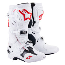 Bottes cross Alpinestars Tech 10 Supervented - Blanc Rouge