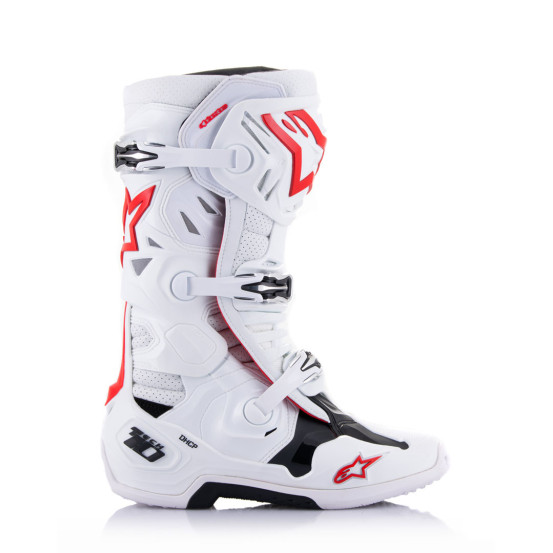 Bottes cross Alpinestars Tech 10 Supervented - Blanc Rouge