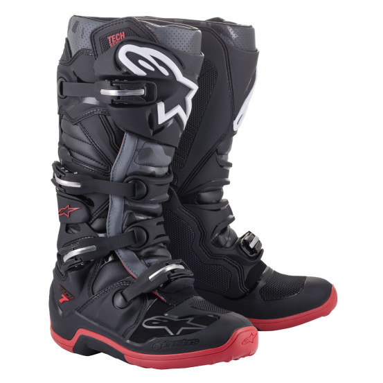Bottes cross Alpinestars Tech 7 - Noir Gris Rouge