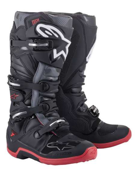 Bottes cross Alpinestars Tech 7 - Noir Gris Rouge