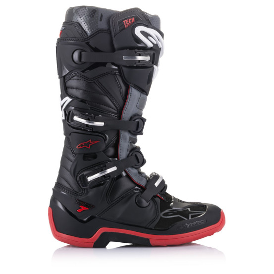 Bottes cross Alpinestars Tech 7 - Noir Gris Rouge