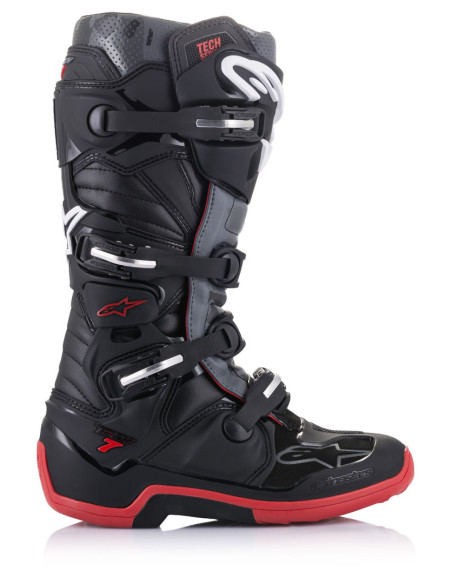 Bottes cross Alpinestars Tech 7 - Noir Gris Rouge