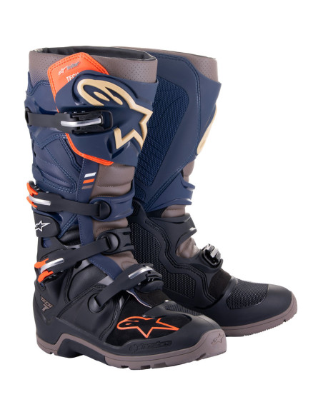 Bottes cross Alpinestars Tech 7 Drystar - Noir Night Marine Warm Gris