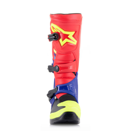 Bottes cross Alpinestars Tech 3 - Rouge Bleu Jaune Fluo