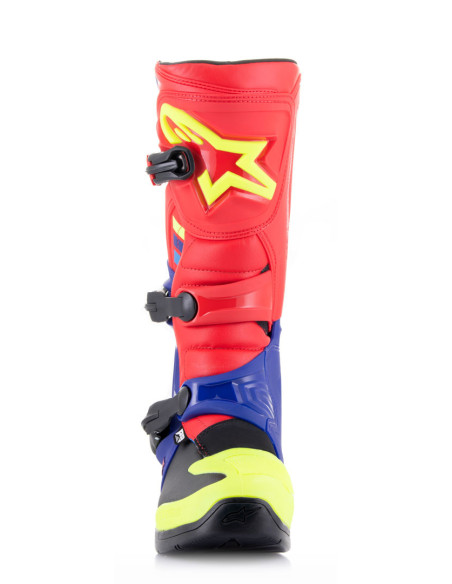 Bottes cross Alpinestars Tech 3 - Rouge Bleu Jaune Fluo