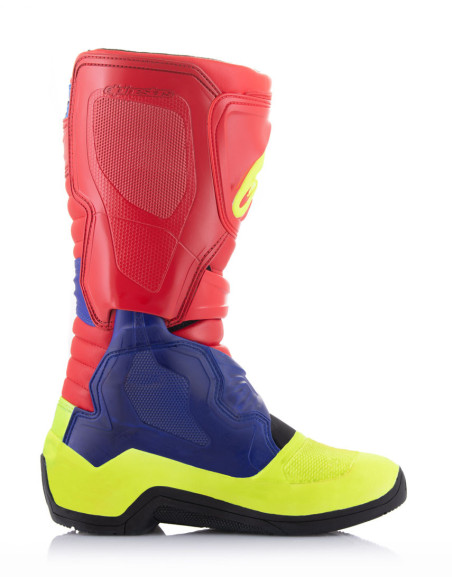 Bottes cross Alpinestars Tech 3 - Rouge Bleu Jaune Fluo