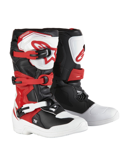 Bottes enfant cross Alpinestars Tech 3S - Blanc Noir Rouge