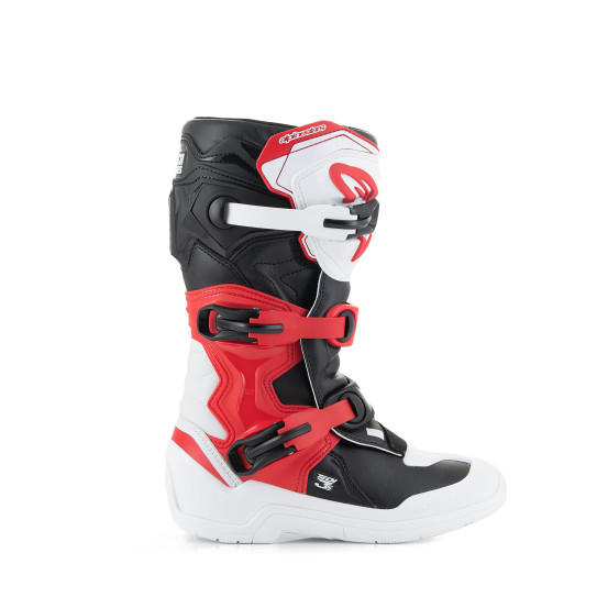 Bottes enfant cross Alpinestars Tech 3S - Blanc Noir Rouge
