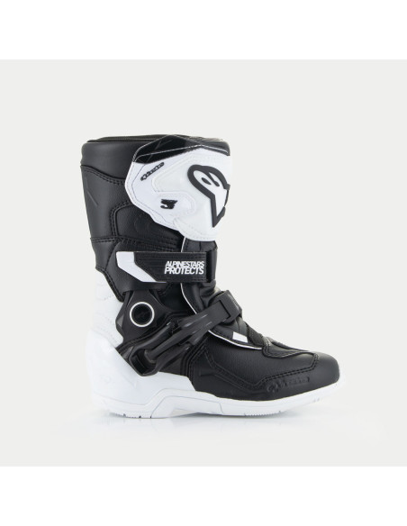 Bottes enfant cross Alpinestars Tech 3S - Blanc Noir (du 28 au 33)