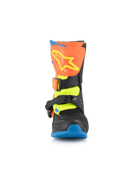 Bottes enfant cross Alpinestars Tech 3S - Orange Fluo Enamel Bleu (du 28 au 33)