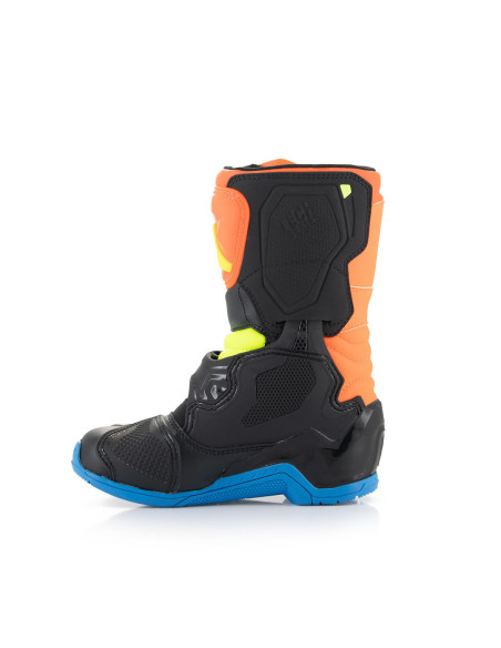 Bottes enfant cross Alpinestars Tech 3S - Orange Fluo Enamel Bleu (du 28 au 33)