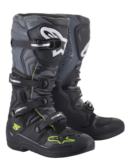Bottes cross Alpinestars Tech 5 - Noir Gris Jaune Fluo