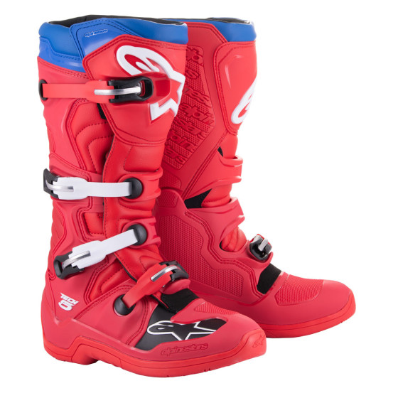 Bottes cross Alpinestars Tech 5 - Rouge Bleu