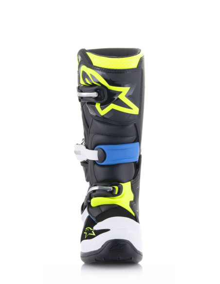 Bottes cross enfant Alpinestars Tech 7S - Noir Bleu Jaune Fluo
