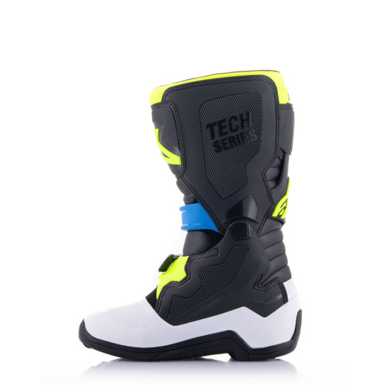 Bottes cross enfant Alpinestars Tech 7S - Noir Bleu Jaune Fluo