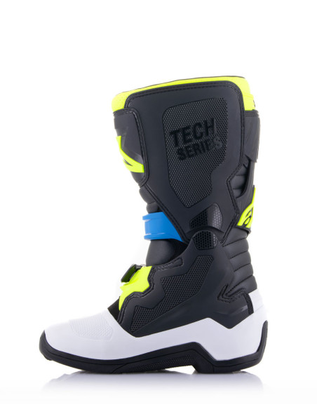 Bottes cross enfant Alpinestars Tech 7S - Noir Bleu Jaune Fluo