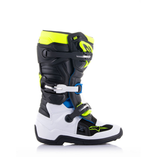Bottes cross enfant Alpinestars Tech 7S - Noir Bleu Jaune Fluo