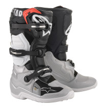 Bottes cross enfant Alpinestars Tech 7S - Noir Argent Blanc Or
