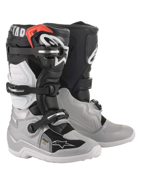 Bottes cross enfant Alpinestars Tech 7S - Noir Argent Blanc Or