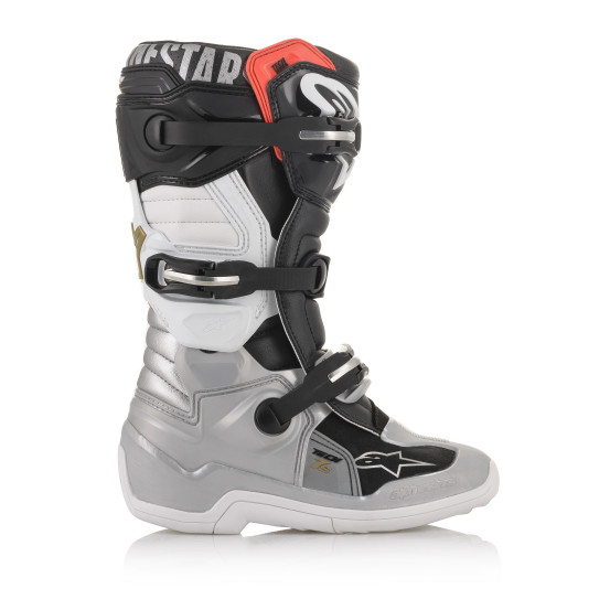 Bottes cross enfant Alpinestars Tech 7S - Noir Argent Blanc Or