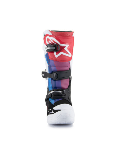 Bottes cross Alpinestars Tech 7S - Blanc Noir Rainbow