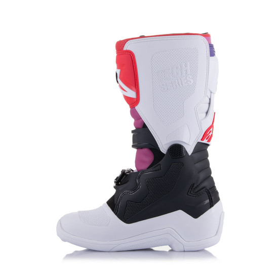 Bottes cross Alpinestars Tech 7S - Blanc Noir Rainbow