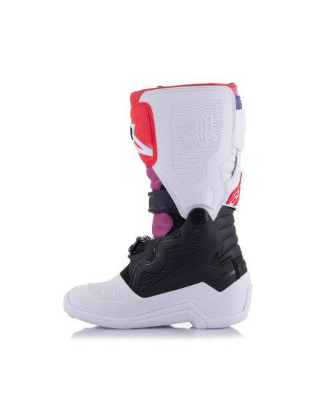 Bottes cross Alpinestars Tech 7S - Blanc Noir Rainbow