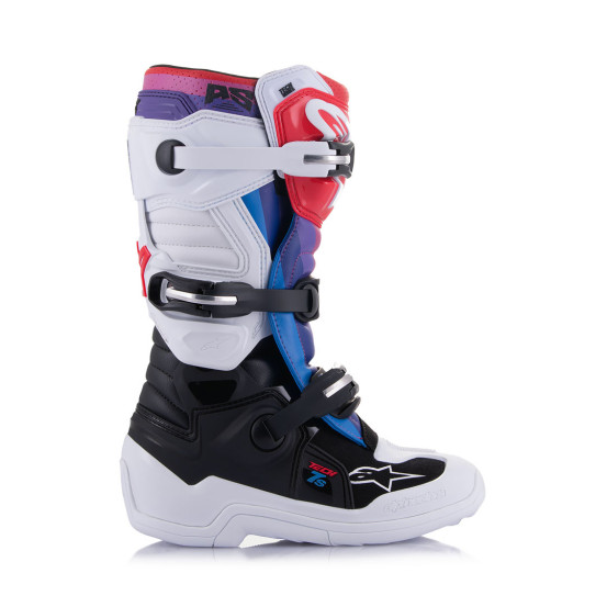 Bottes cross Alpinestars Tech 7S - Blanc Noir Rainbow
