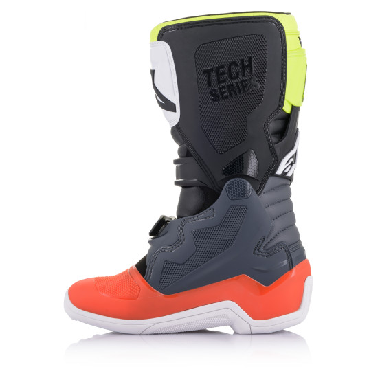 Bottes cross enfant Alpinestars Tech 7S - Gris Rouge Jaune